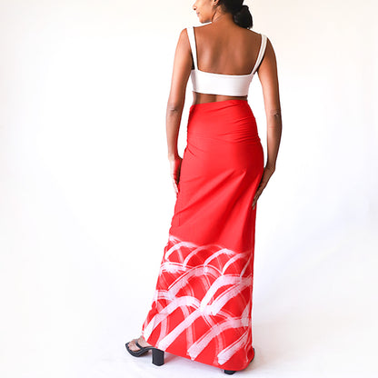 Crimson Stroke Batik Sarong