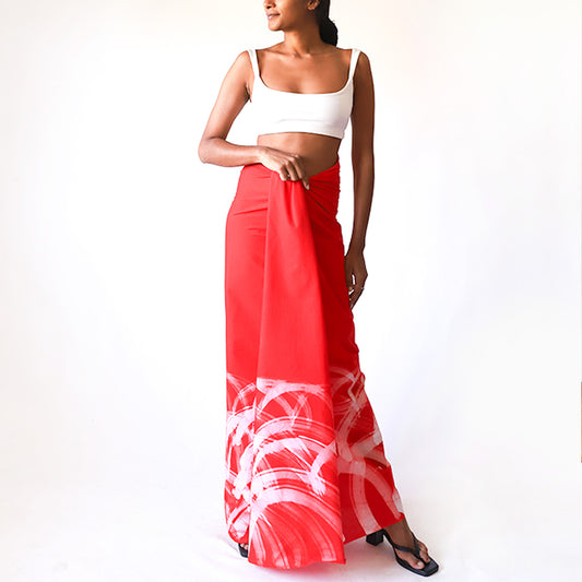 Crimson Stroke Batik Sarong