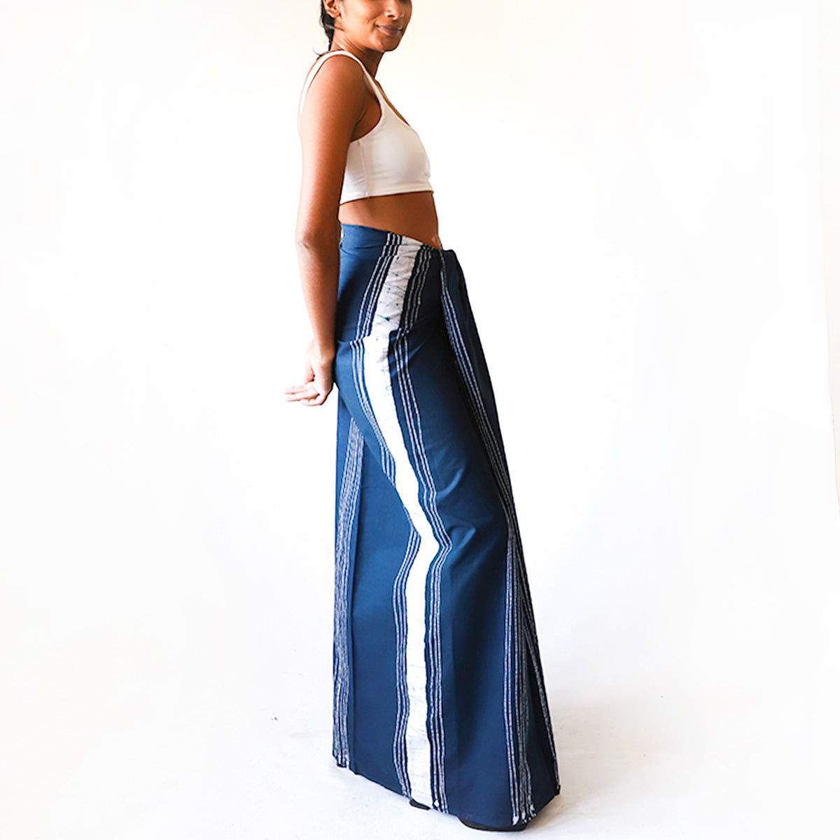 Classic Blue Stripe Batik Sarong