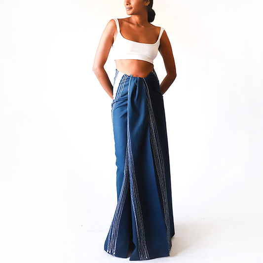 Classic Blue Stripe Batik Sarong