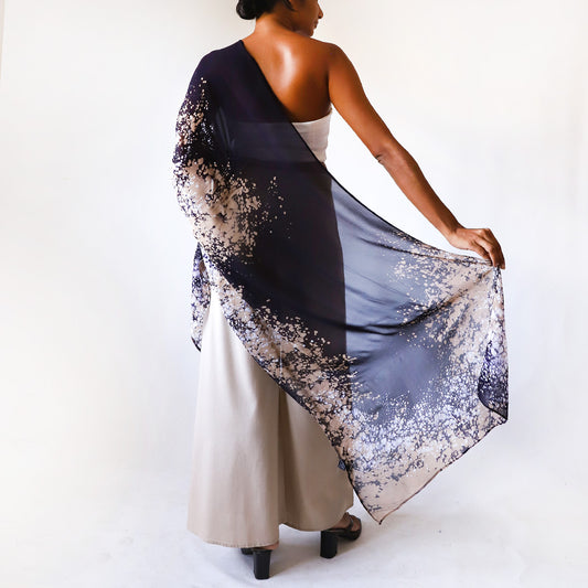 Midnight Sand Batik Shawl