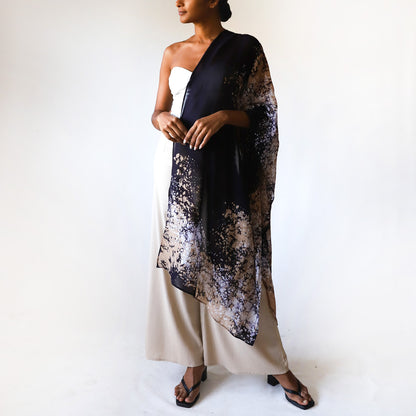 Midnight Sand Batik Shawl