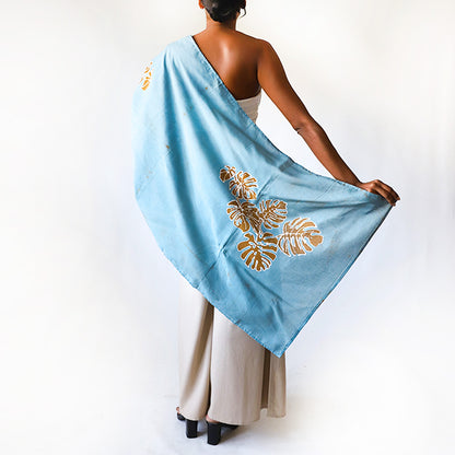Monstera Sky Shawl