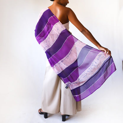 Amethyst Stripe Batik Shawl