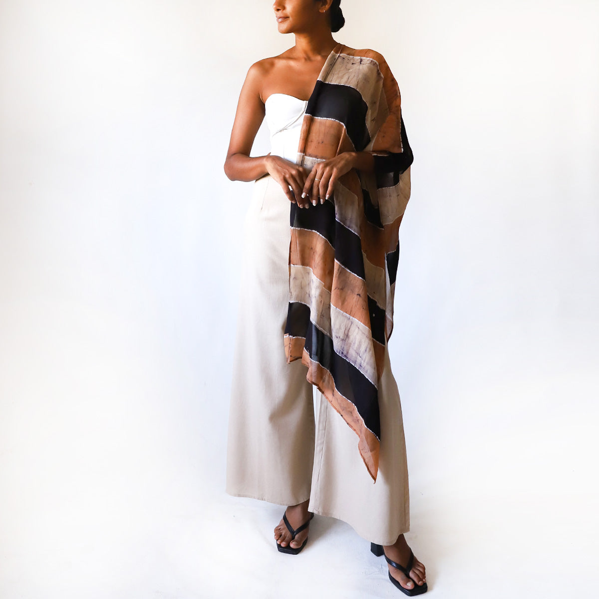 Neutral Loom Batik Shawl