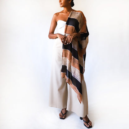 Neutral Loom Batik Shawl