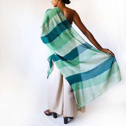 Forest Rhythm Batik Shawl