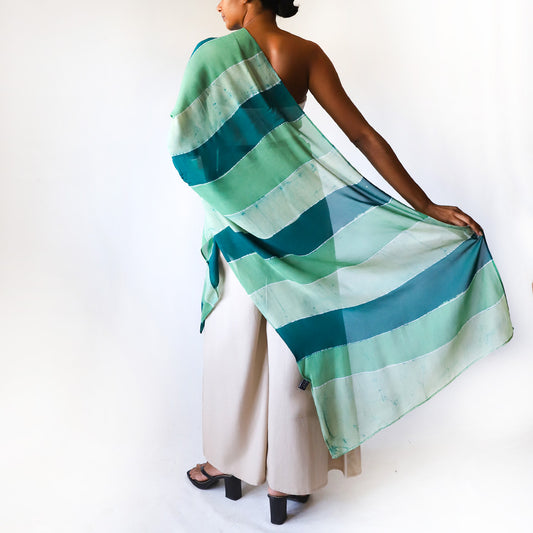 Forest Rhythm Batik Shawl