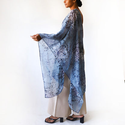 Sky Contrast Batik Shawl