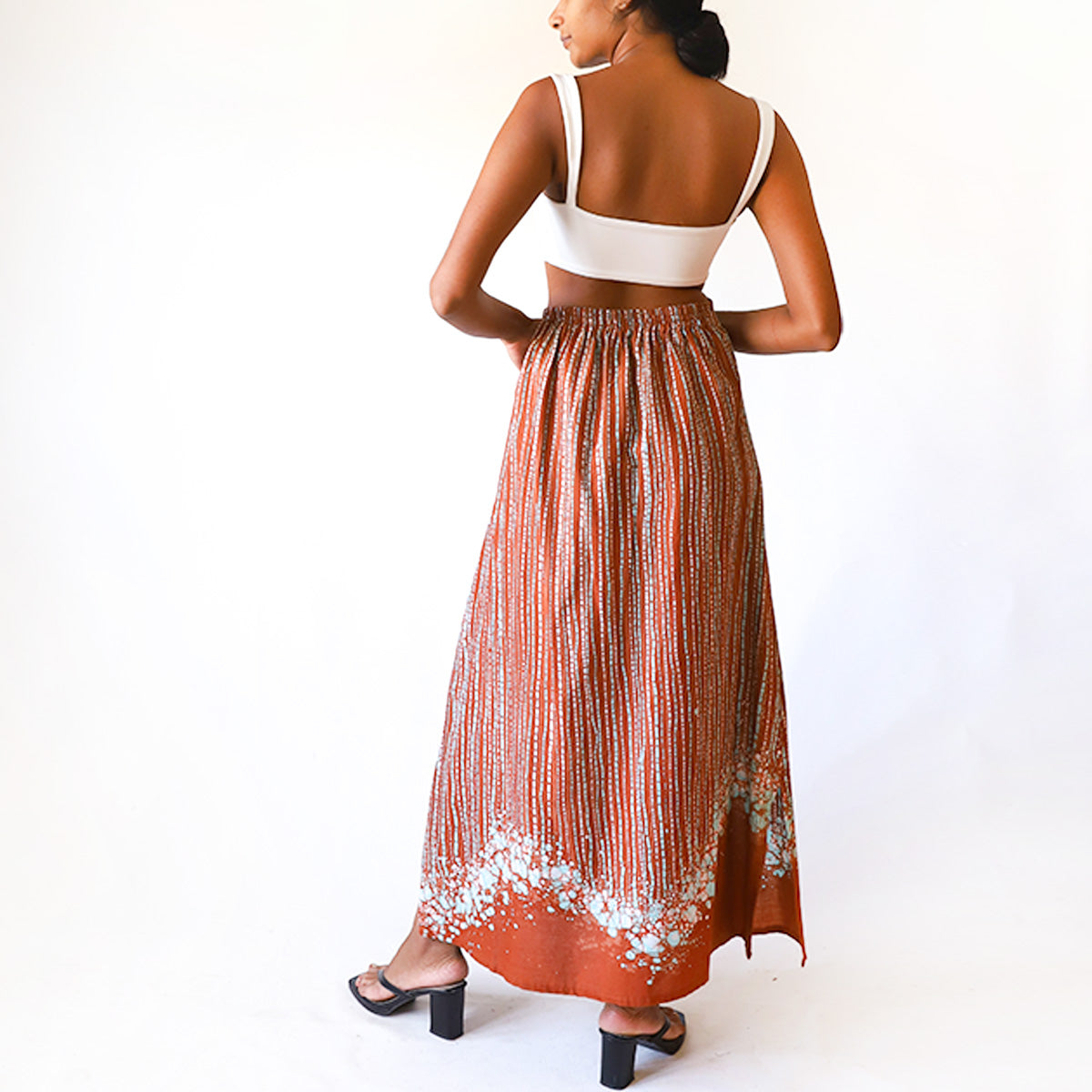 Peachwood Stripe Batik Skirt
