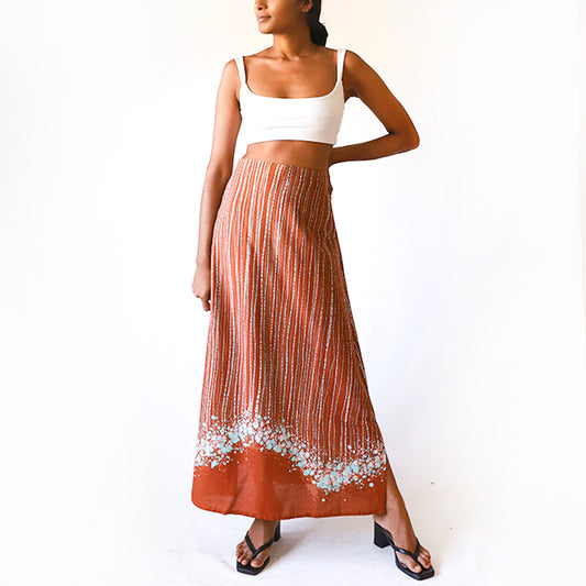 Peachwood Stripe Batik Skirt