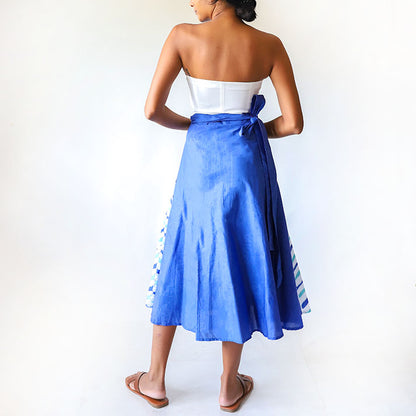 Azure Zigzag Batik Skirt