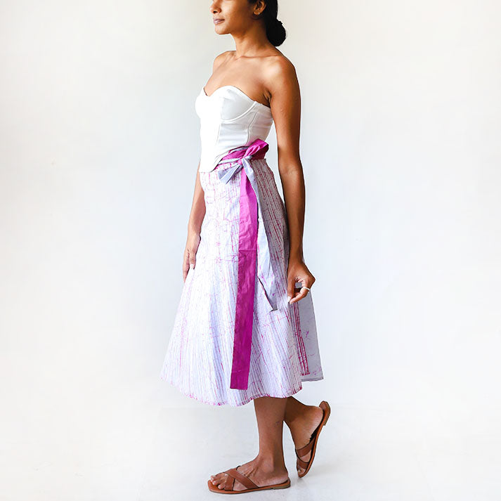 Amethyst Stripe Batik Skirt