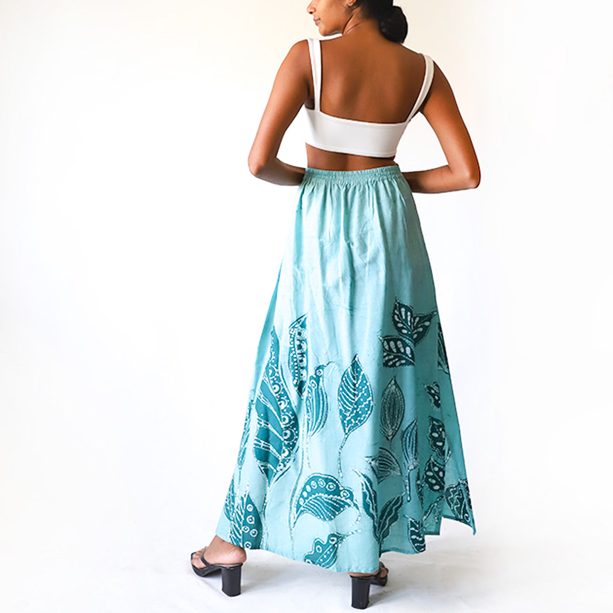 Sea Breeze Leaf Batik Skirt