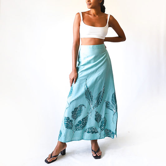 Sea Breeze Leaf Batik Skirt
