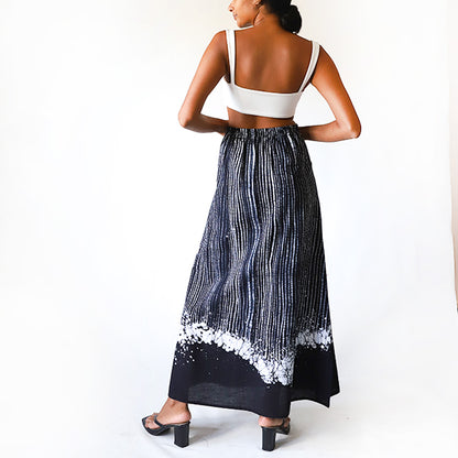 Midnight Stripe Batik Skirt