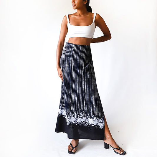 Midnight Stripe Batik Skirt