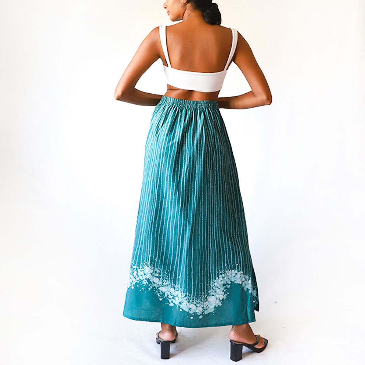 Ocean Stripe Batik Skirt