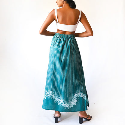 Ocean Stripe Batik Skirt