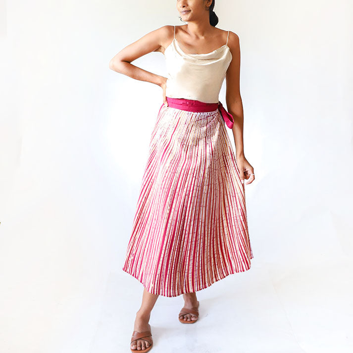 Fuchsia Line Batik Skirt