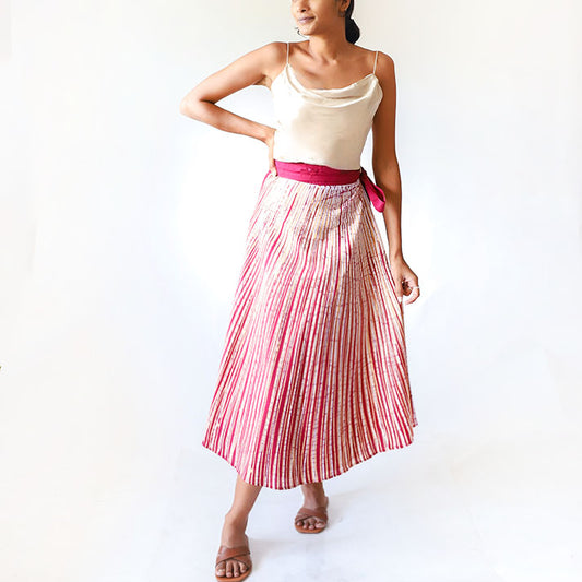 Fuchsia Line Batik Skirt