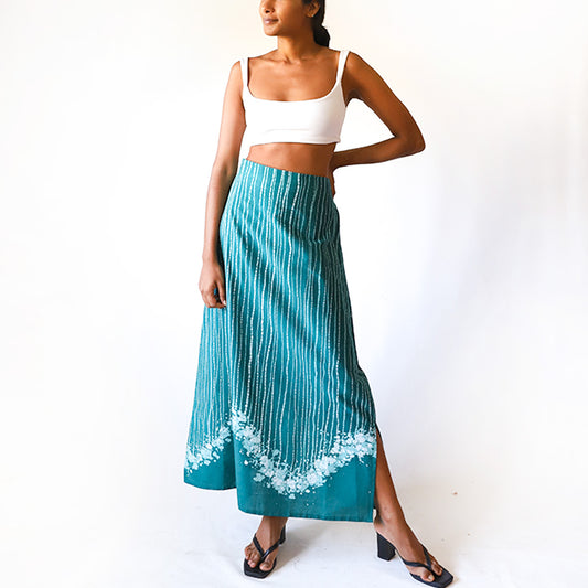 Ocean Stripe Batik Skirt