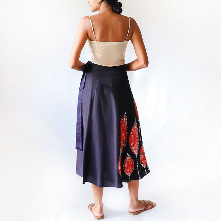 Midnight Tulip Batik Skirt