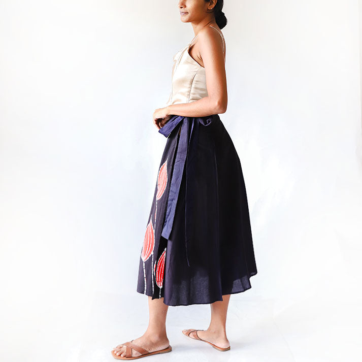 Midnight Tulip Batik Skirt