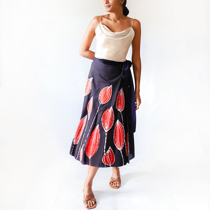 Midnight Tulip Batik Skirt
