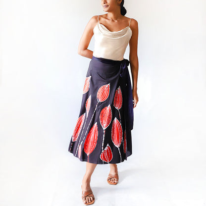 Midnight Tulip Batik Skirt