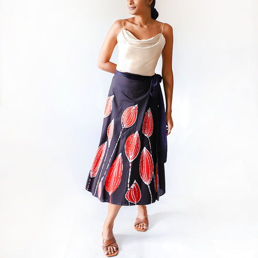Midnight Tulip Batik Skirt