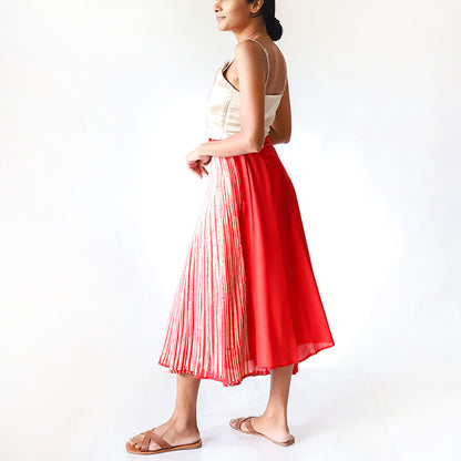 Crimson Wave Batik Skirt