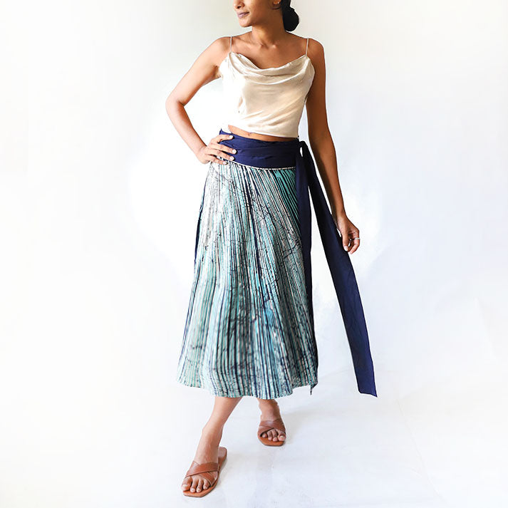 Deep Sea Stripes Batik Skirt