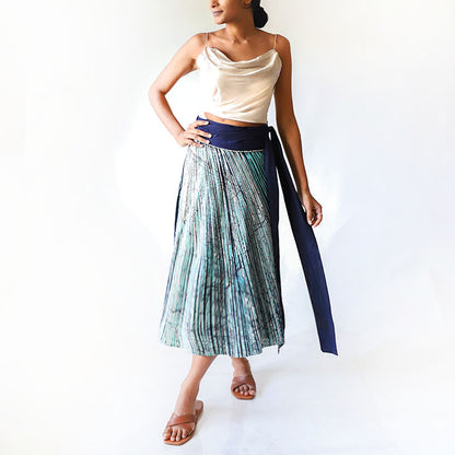 Deep Sea Stripes Batik Skirt
