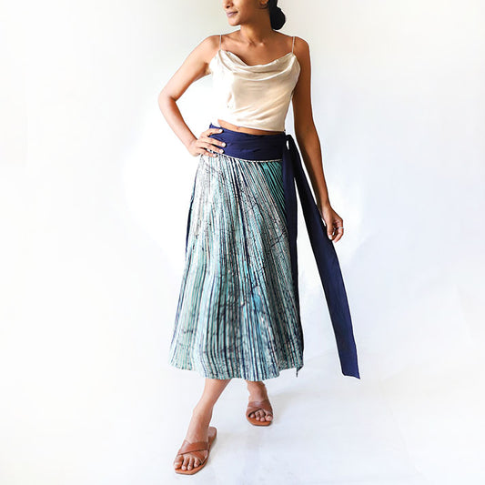 Deep Sea Stripes Batik Skirt