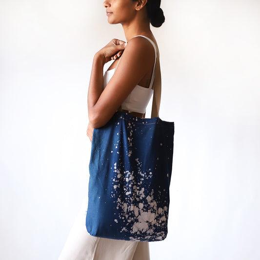 Indigo Splash Batik Tote Bag