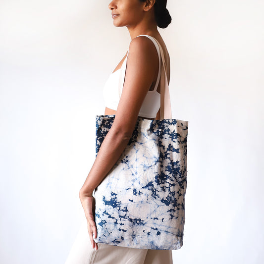 Blue Harmony Batik Tote Bag