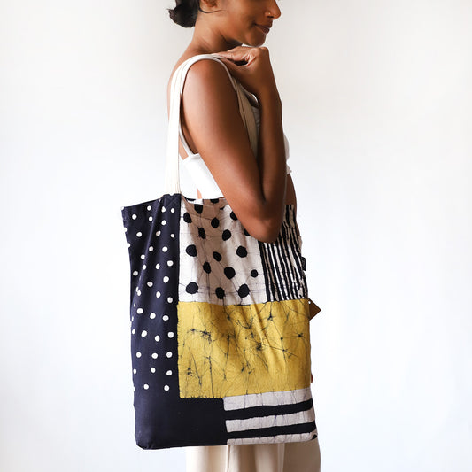 Polka Sun Batik Tote Bag