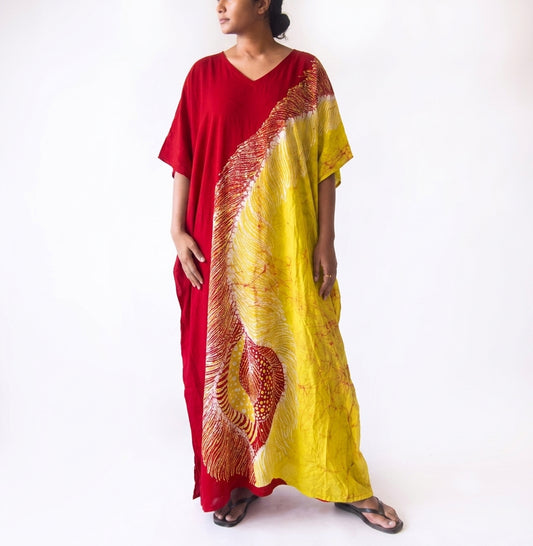 Radiant Peacock Batik Kaftan
