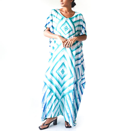 Sapphire Triangle Batik Kaftan