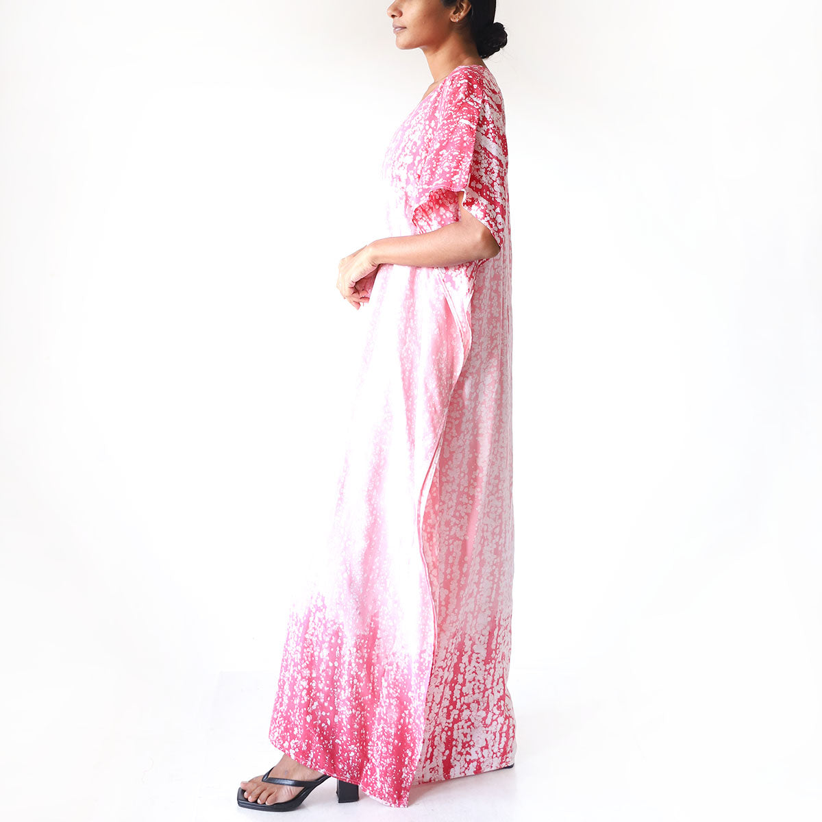 Rose & Sky Stripe Batik Kaftan