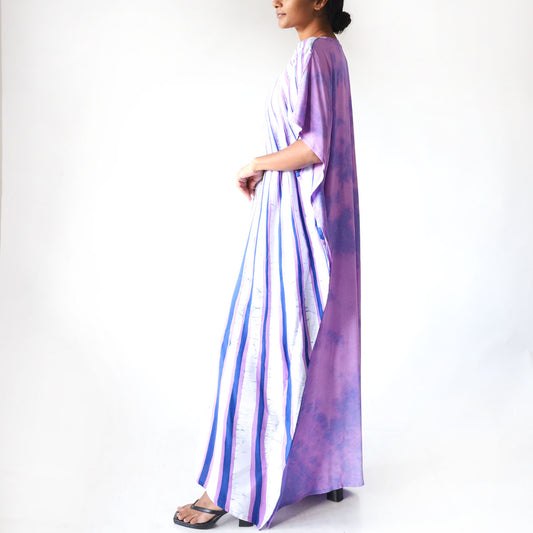 Violet Stripe Batik Kaftan