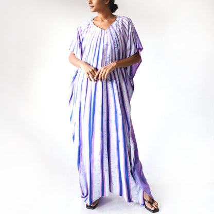 Violet Stripe Batik Kaftan