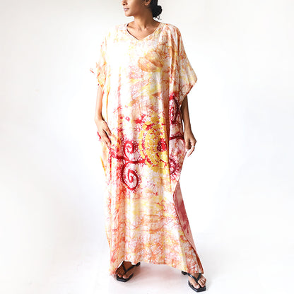 Purple Burst Batik Kaftan