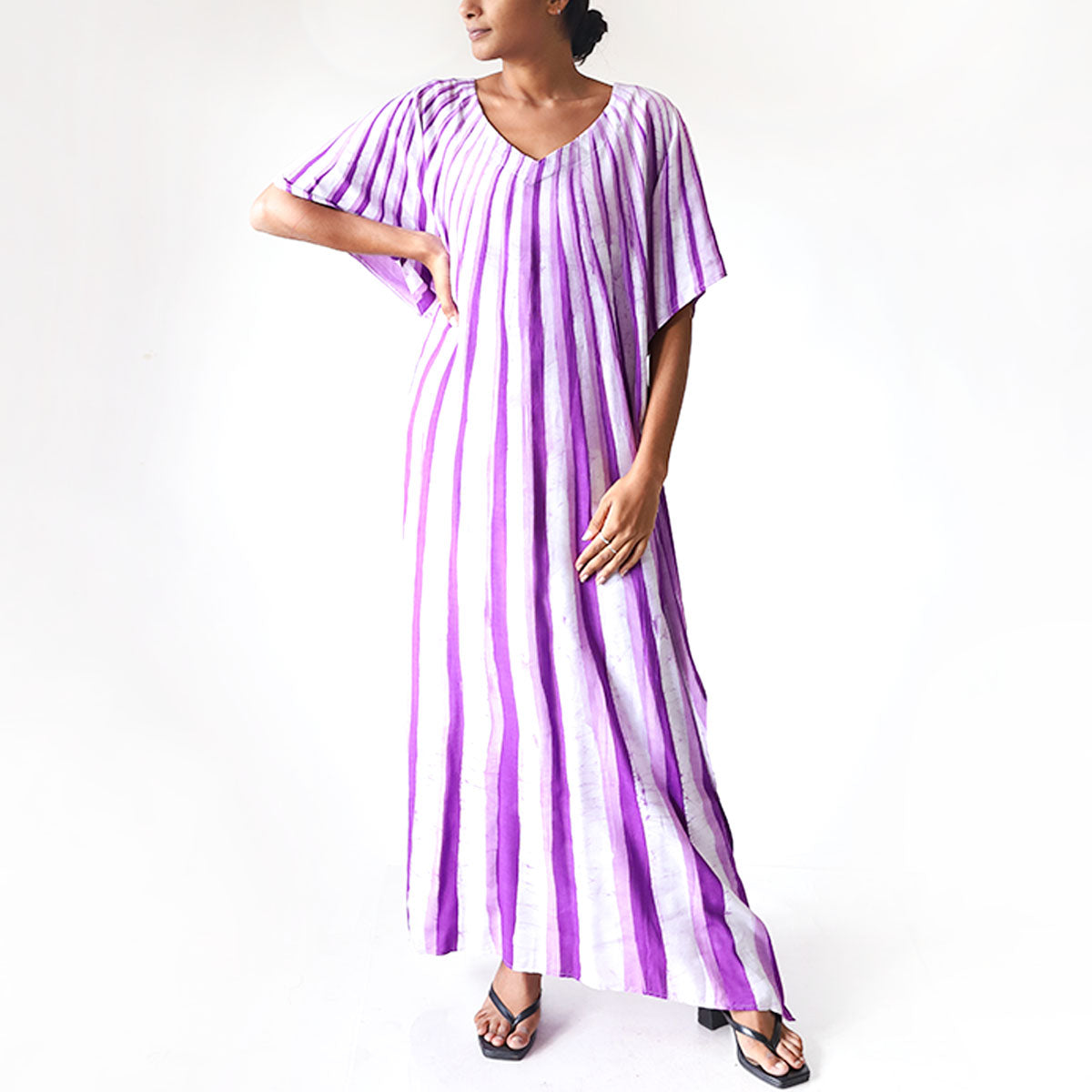 Amethyst Stripe Batik Kaftan