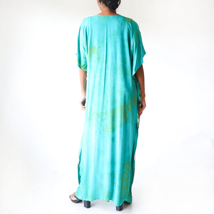 Emerald Stripe Batik Kaftan