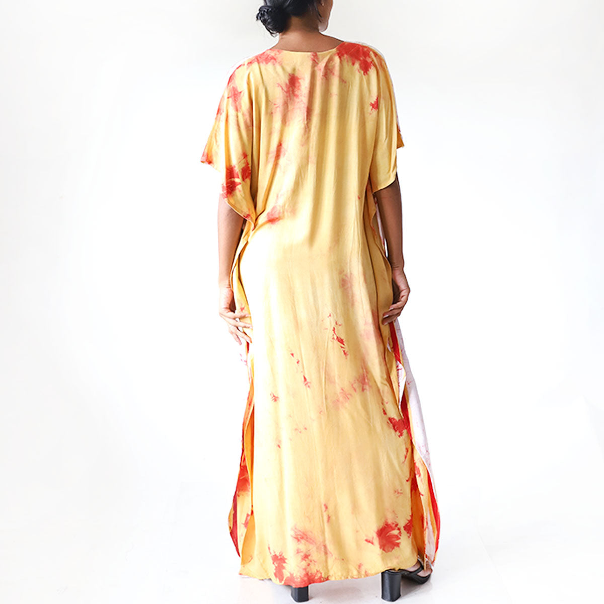 Crimson Stripe Batik Kaftan