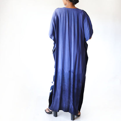 Blue & White Vine Batik Kaftan