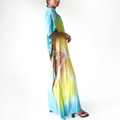 Sky Bloom Batik Kaftan