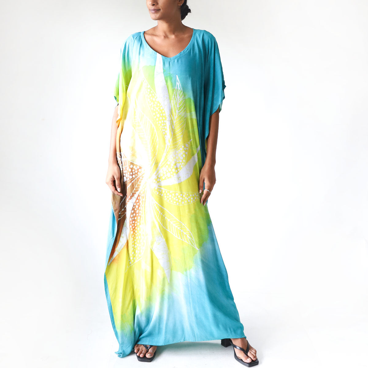 Sky Bloom Batik Kaftan